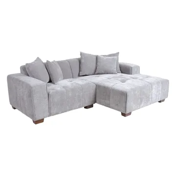 Hjørnesofa Hjelor Høyre - Lys grå - Møbler - Sofaer - Sofa med sjeselong