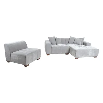 Hjørnesofa Hjelor Høyre - Lys grå - Møbler - Sofaer - Sofa med sjeselong