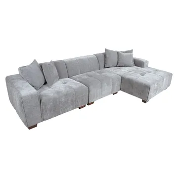 Hjørnesofa Hjelor Høyre - Lys grå - Møbler - Sofaer - Sofa med sjeselong