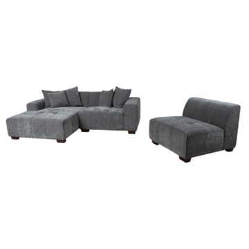 Hjørnesofa Hjelor Venstre - Grå - Møbler - Sofaer - Sofa med sjeselong