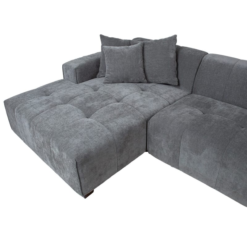Hjørnesofa Hjelor Venstre - Grå - Møbler - Sofaer - Hjørnesofa - Hjørnesofa med divan