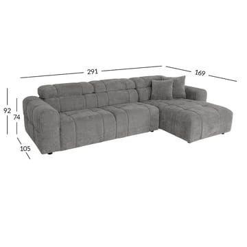 Hjørnesofa HOME4YOU BELISMA høyre hjørne Beige - beige - Møbler - Sofaer - Sofa med sjeselong
