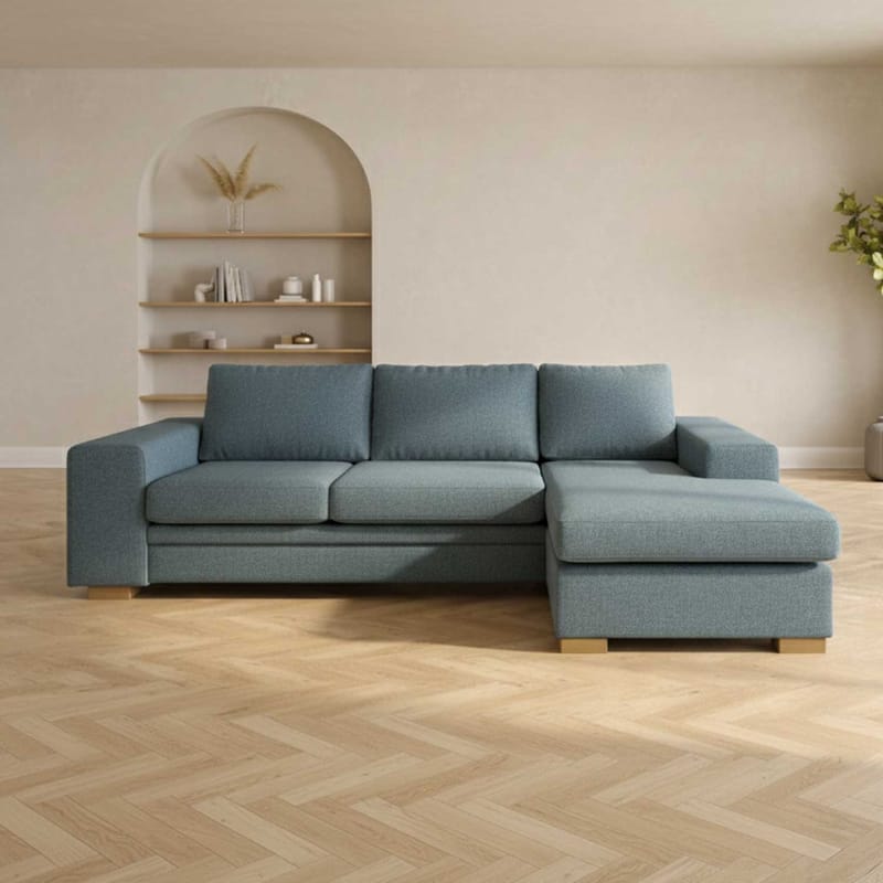 Hjørnesofa HOME4YOU Dagmar lyseblå - lys blå - Møbler - Sofaer - Hjørnesofa - Hjørnesofa med divan