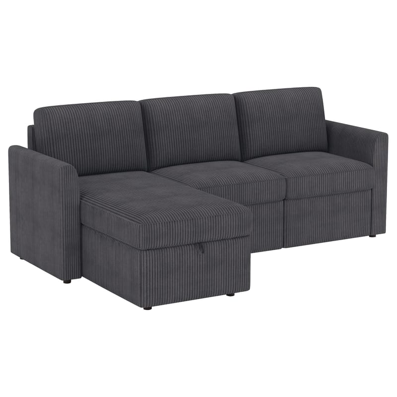 Hjørnesofa Loft24 Nordhus Antrasittgrå Kordfløyel - Antrasitt - Møbler - Sofaer - Hjørnesofa - Hjørnesofa med divan