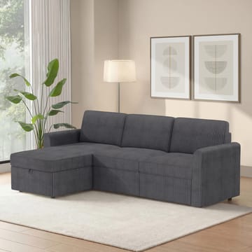 Hjørnesofa Loft24 Nordhus Antrasittgrå Kordfløyel - Antrasitt - Møbler - Sofaer - Hjørnesofa - Hjørnesofa med divan