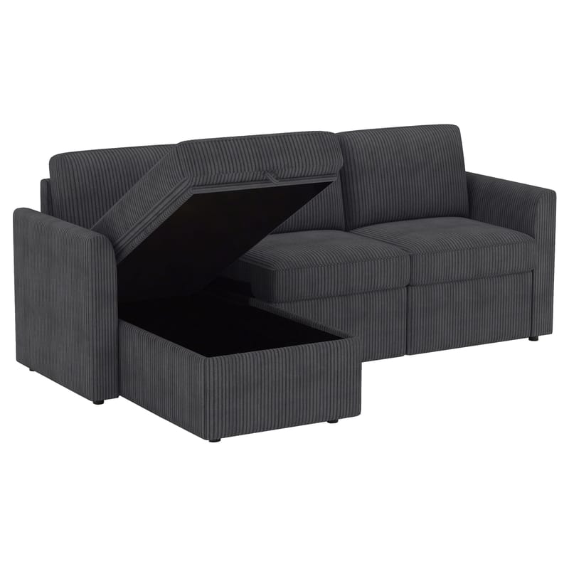 Hjørnesofa Loft24 Nordhus Antrasittgrå Kordfløyel - Antrasitt - Møbler - Sofaer - Hjørnesofa - Hjørnesofa med divan