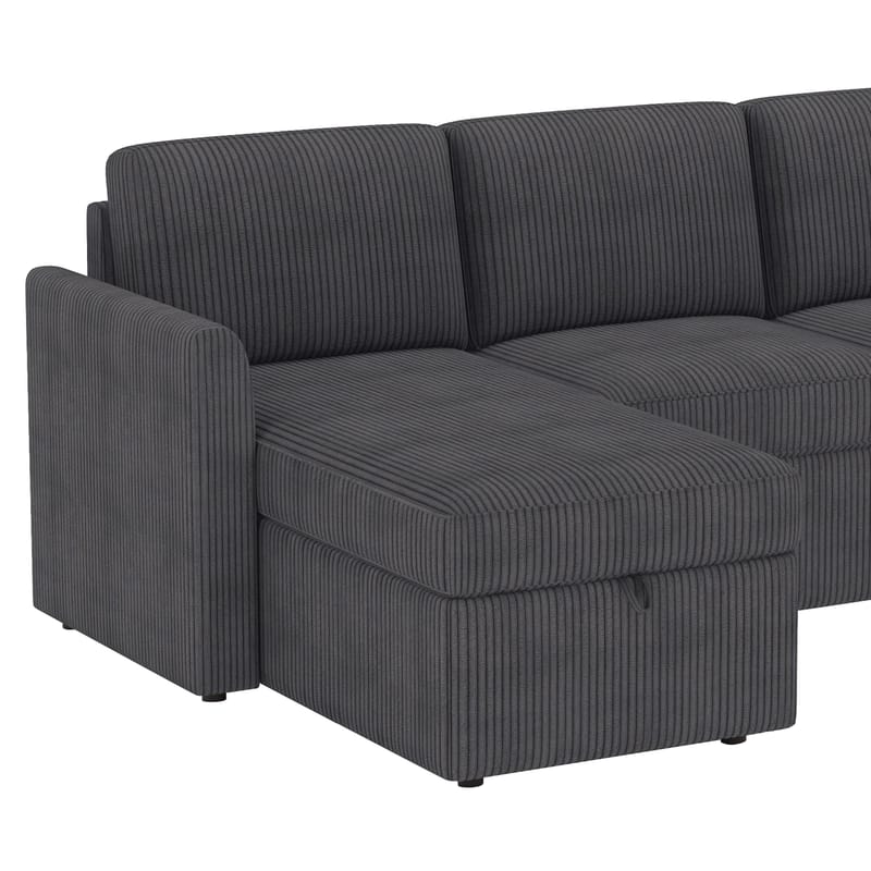 Hjørnesofa Loft24 Nordhus Antrasittgrå Kordfløyel - Antrasitt - Møbler - Sofaer - Hjørnesofa - Hjørnesofa med divan