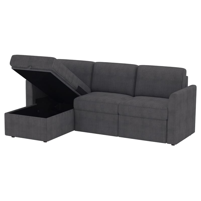 Hjørnesofa Loft24 Nordhus Antrasittgrå Kordfløyel - Antrasitt - Møbler - Sofaer - Hjørnesofa - Hjørnesofa med divan