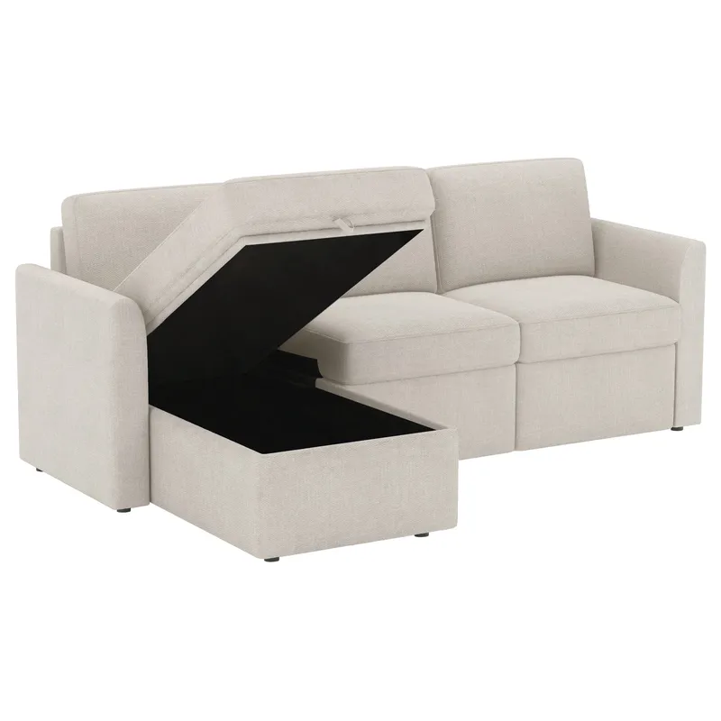 Hjørnesofa Loft24 Nordhus Krem Løkkestoff - Kremfarget - Møbler - Sofaer - Hjørnesofa - Hjørnesofa med divan