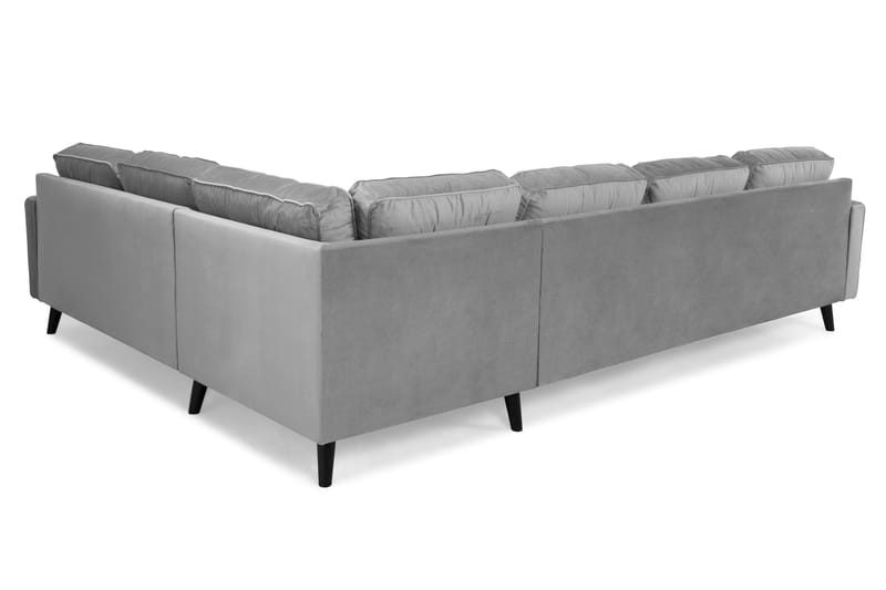 Monroe 5-seters Vendbar U-formet Hjørnesofa med Divan i Fløyel - Lys grå - Møbler - Sofaer - Hjørnesofa - Hjørnesofa med divan