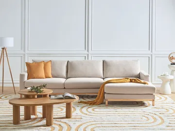 Hjørnesofa Siggard - Beige - Møbler - Sofaer - Sofa med sjeselong - 4 seters sofa med divan