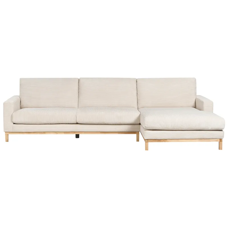 Hjørnesofa Siggard - Lys beige - Møbler - Sofaer - Sofa med sjeselong - 4 seters sofa med divan