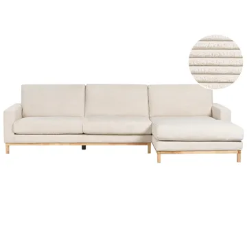 Hjørnesofa Siggard - Lys beige - Møbler - Sofaer - Sofa med sjeselong - 4 seters sofa med divan