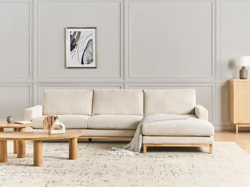 Hjørnesofa Siggard - Lys beige - Møbler - Sofaer - Sofa med sjeselong - 4 seters sofa med divan
