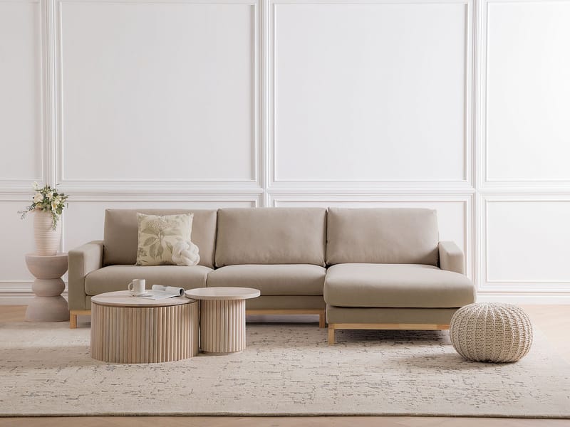 Hjørnesofa Siggard - Taupe - Møbler - Sofaer - Sofa med sjeselong - 4 seters sofa med divan