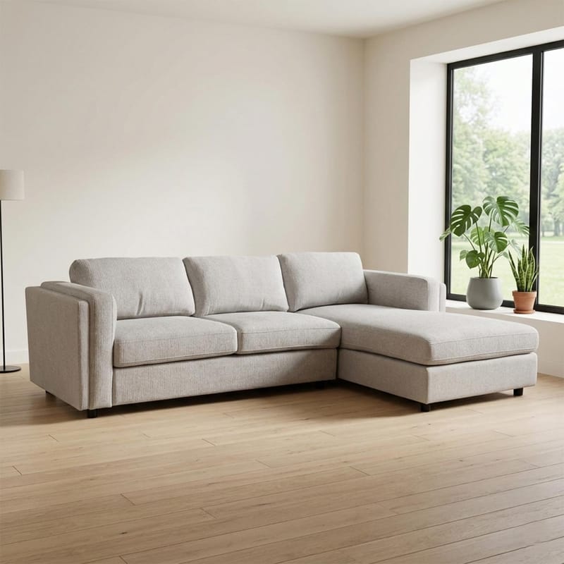 Hjørnesofa Ulnora Høyre - Grå - Møbler - Sofaer - Hjørnesofa - Hjørnesofa med divan
