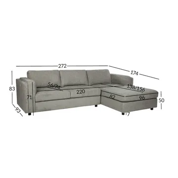 Hjørnesofa Ulnora Høyre - Grønn - Møbler - Sofaer - Sofa med sjeselong