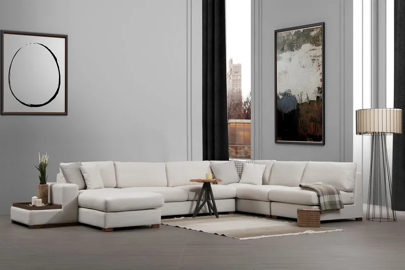 Huelva Divansofa - Beige - Møbler - Sofaer - Hjørnesofa - Hjørnesofa med divan