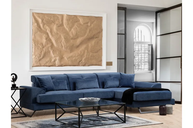 Jaraad Divansofa 3-seters - Blå - Møbler - Sofaer - Hjørnesofa - Hjørnesofa med divan