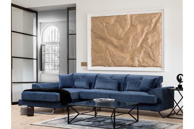 Jaraad Divansofa 3-seters, Blå