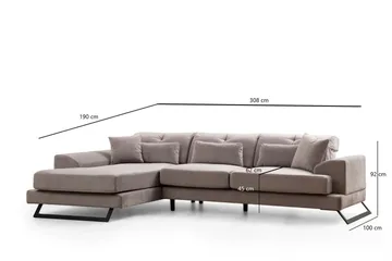 Jaraad Divansofa 3-seters - Grå - Møbler - Sofaer - Sofa med sjeselong - 3 seters sofa med divan