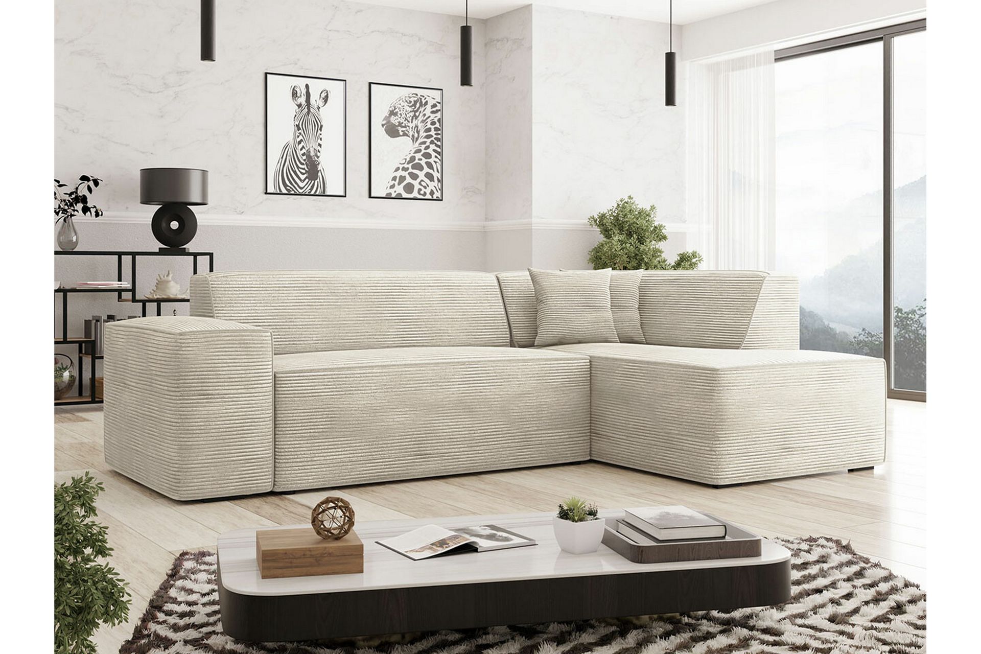 Kintore 3-seters Hjørnesofa - Beige - Møbler - Sofaer - Hjørnesofa