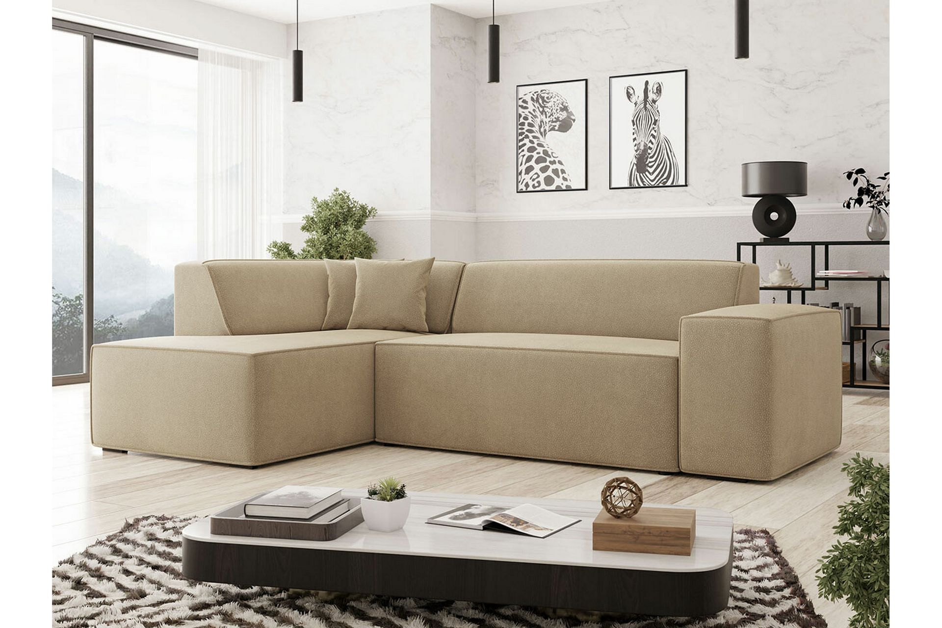 Kintore 3-seters Hjørnesofa - Beige - Møbler - Sofaer - Hjørnesofa