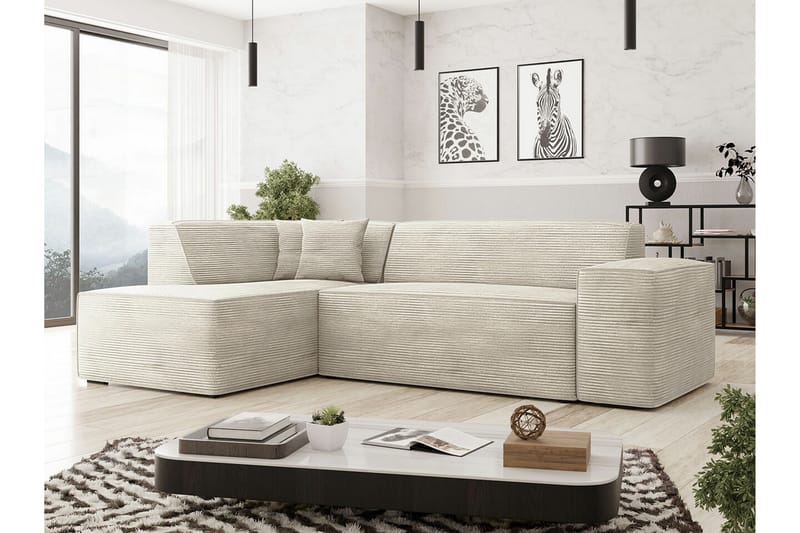Kintore 3-seters Hjørnesofa - Beige/Lys Beige - Møbler - Sofaer - Hjørnesofa