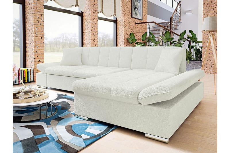 Kintore 3-seters Hjørnesofa - Hvit - Møbler - Sofaer - Hjørnesofa