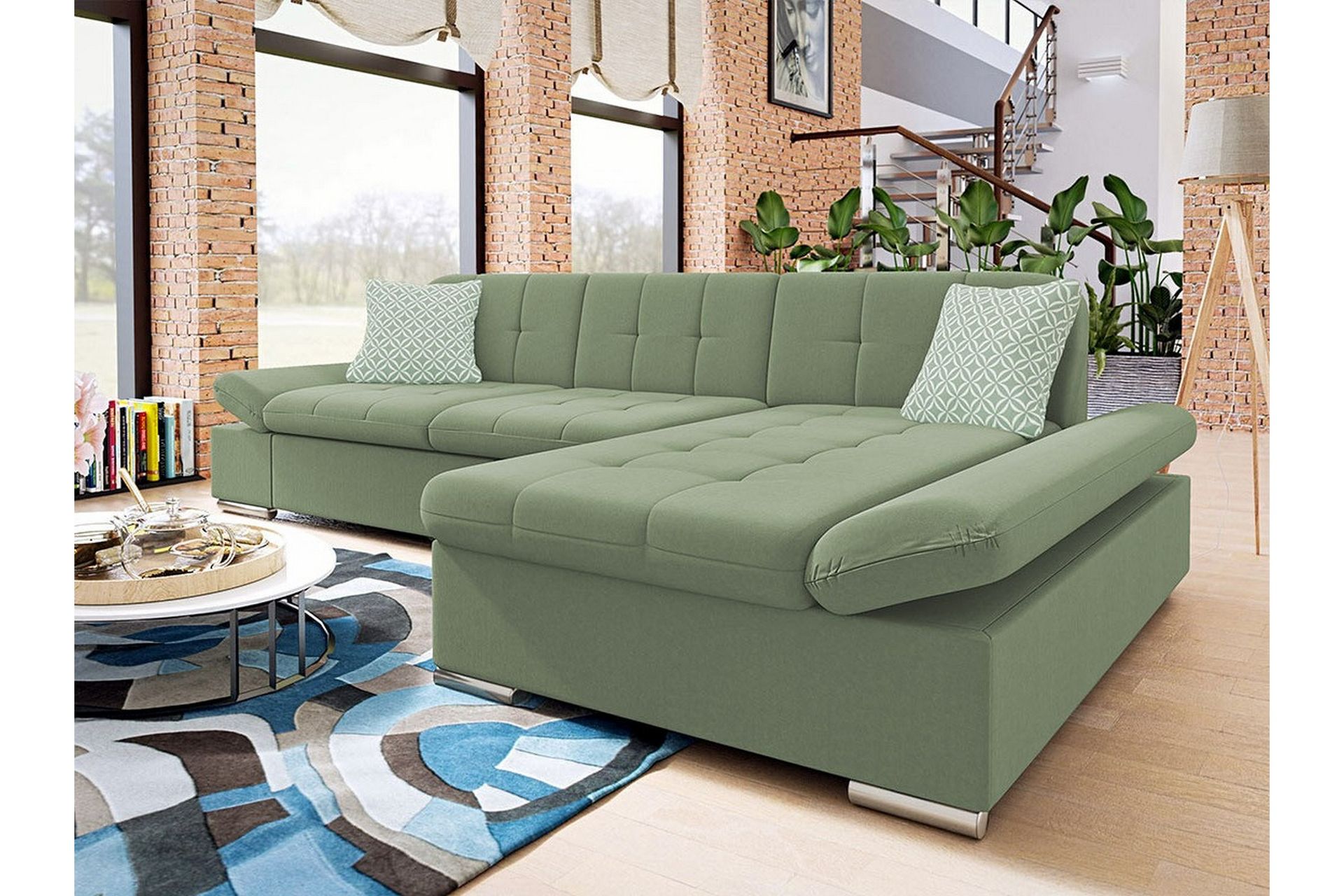 Kintore 3-seters Hjørnesofa - Lysegrønn - Møbler - Sofaer - Sofa med sjeselong