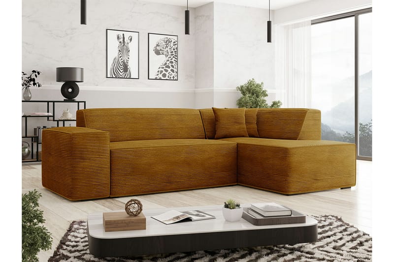 Kintore 3-seters Hjørnesofa - Mørkegul - Møbler - Sofaer - Sofa med sjeselong