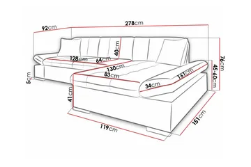 Kintore 3-seters hjørnesofa - Møbler - Sofaer - Sofa med sjeselong - 3 seters sofa med divan
