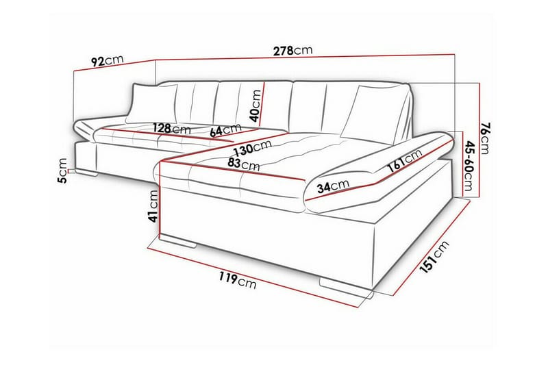 Kintore 3-seters hjørnesofa - Møbler - Sofaer - Hjørnesofa