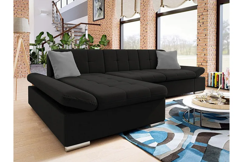 Kintore 3-sits Hörnsoffa Black - Møbler - Sofaer - Hjørnesofa