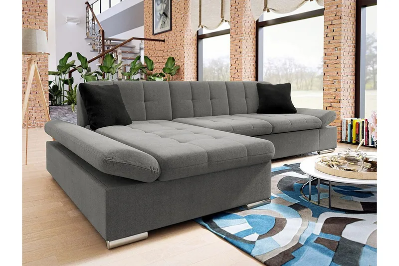 Kintore 3-sits Hörnsoffa Ljusgrå - Møbler - Sofaer - Hjørnesofa