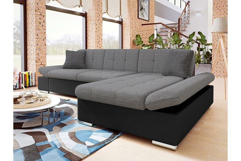 Kintore 3-sits Hörnsoffa NO_BRAND Black/Grey - Møbler - Sofaer - Hjørnesofa