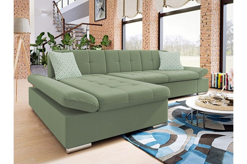 Kintore 3-sits Hörnsoffa NO_BRAND Green - Møbler - Sofaer - Hjørnesofa