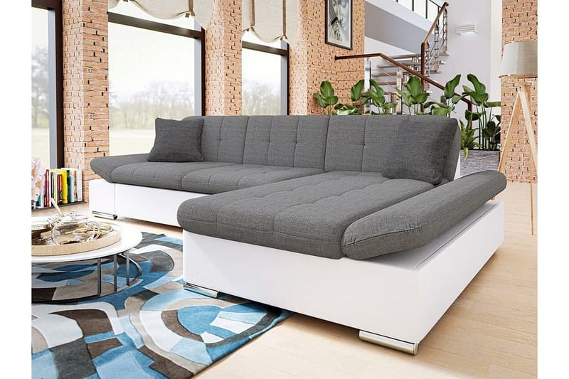 Kintore 3-sits Hörnsoffa NO_BRAND Light Grey/White - Møbler - Sofaer - Hjørnesofa