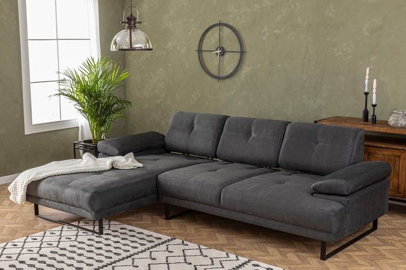 Kitimat Divansofa 3-seters - Antrasitt - Møbler - Sofaer - Hjørnesofa