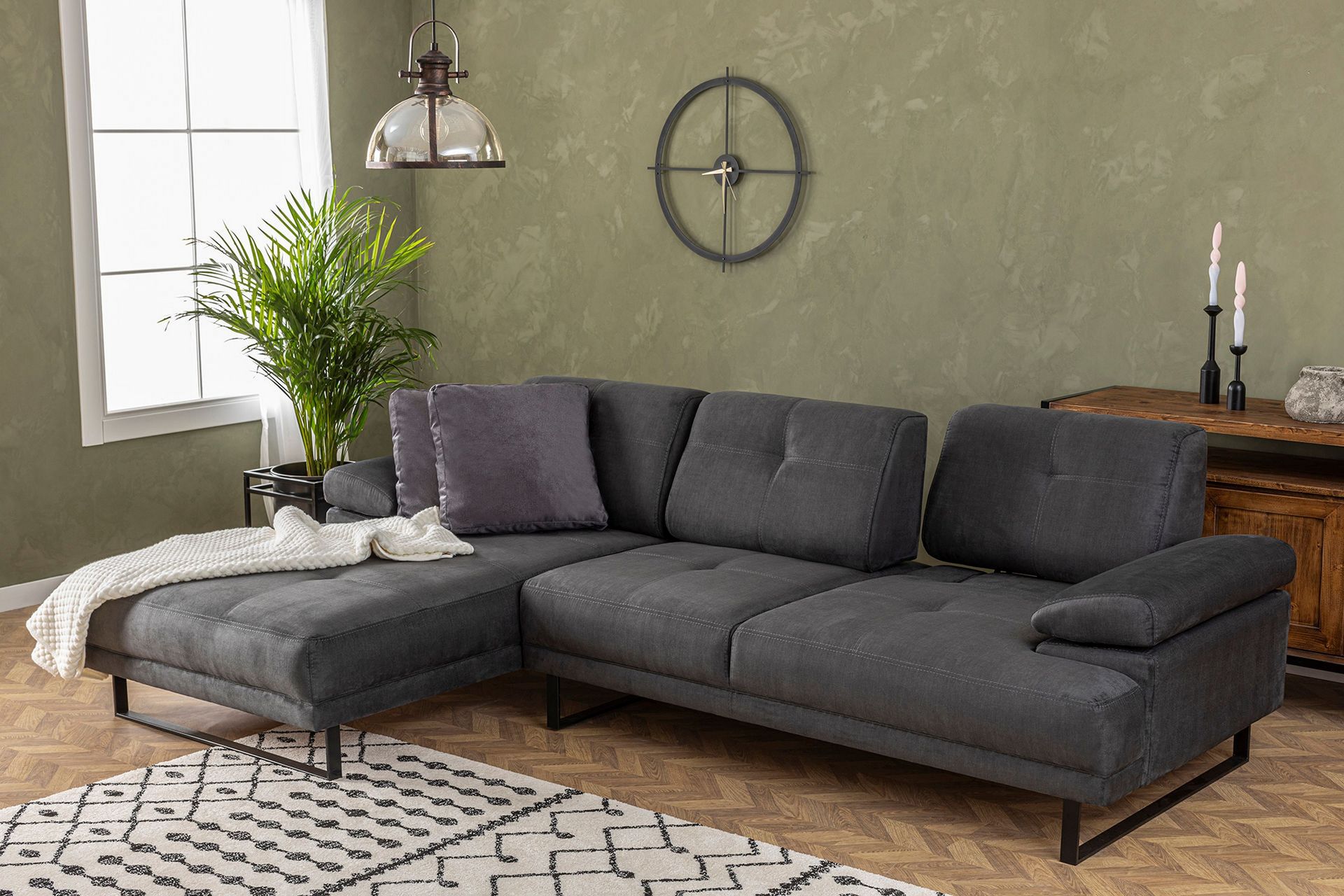Kitimat Divansofa 3-seters - Antrasitt - Møbler - Sofaer - Hjørnesofa