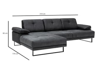 Kitimat Divansofa 3-seters - Antrasitt - Møbler - Sofaer - Sofa med sjeselong - 3 seters sofa med divan