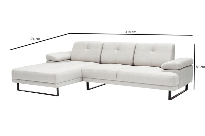 Kitimat Divansofa 3-seters - Beige - Møbler - Sofaer - Hjørnesofa - Hjørnesofa med divan