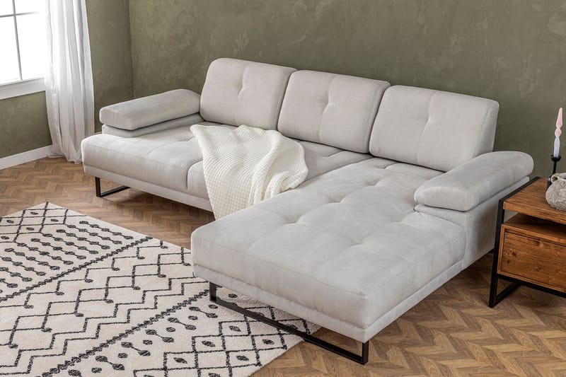 Kitimat Divansofa 3-seters - Beige - Hjørnesofa