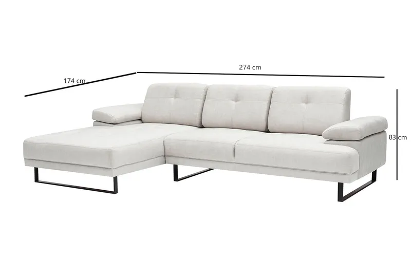Kitimat Divansofa 3-seters - Beige - Møbler - Sofaer - Sofa med sjeselong - 3 seters sofa med divan