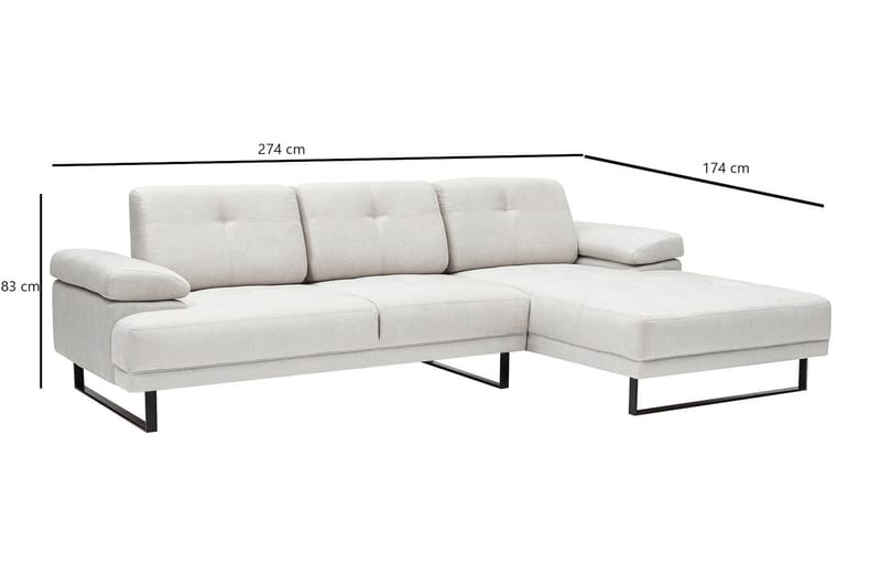 Kitimat Divansofa 3-seters - Beige - Møbler - Sofaer - Sofa med sjeselong - 3 seters sofa med divan