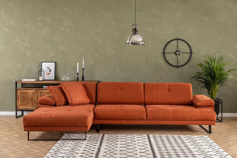 Kitimat Divansofa 3-seters - Oransje - Møbler - Sofaer - Sofa med sjeselong - 3 seters sofa med divan