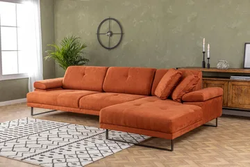 Kitimat Divansofa 3-seters - Oransje - Møbler - Sofaer - Sofa med sjeselong - 3 seters sofa med divan