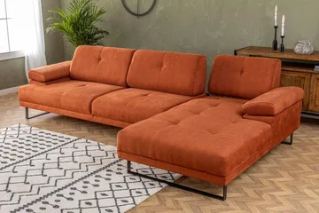 Kitimat Divansofa 3-seters - Oransje - Møbler - Sofaer - Sofa med sjeselong - 3 seters sofa med divan