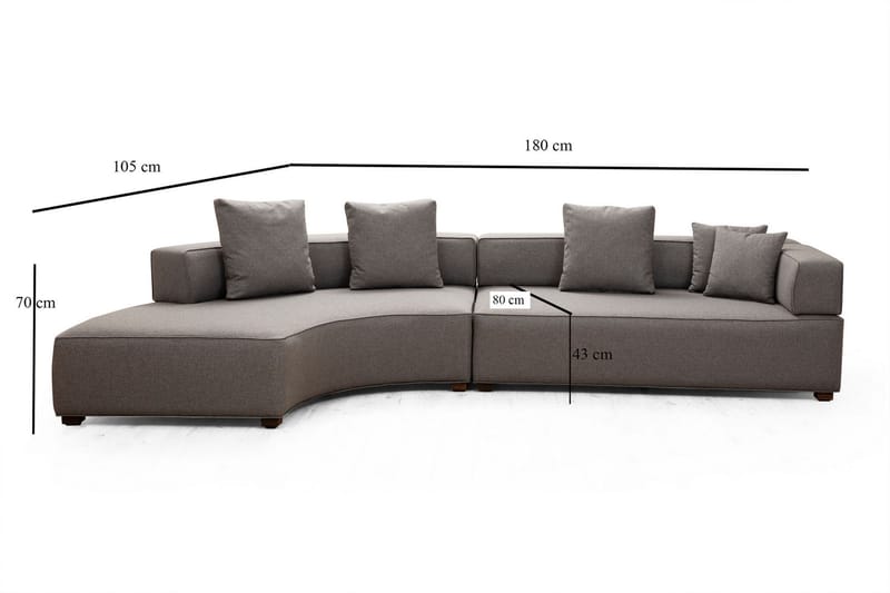 Lasalle Divansofa 3-seters - Grå - Møbler - Sofaer - Hjørnesofa