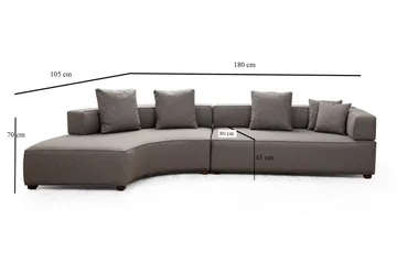 Lasalle Divansofa 3-seters - Grå - Møbler - Sofaer - Sofa 3 seter